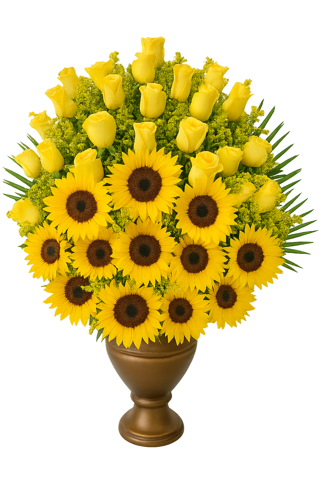 Ramo Radiante de Girasoles y Rosas Amarillas