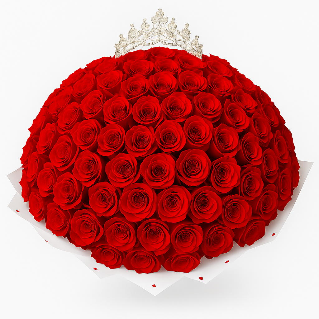 Ramo Real de Rosas Rojas con Corona
